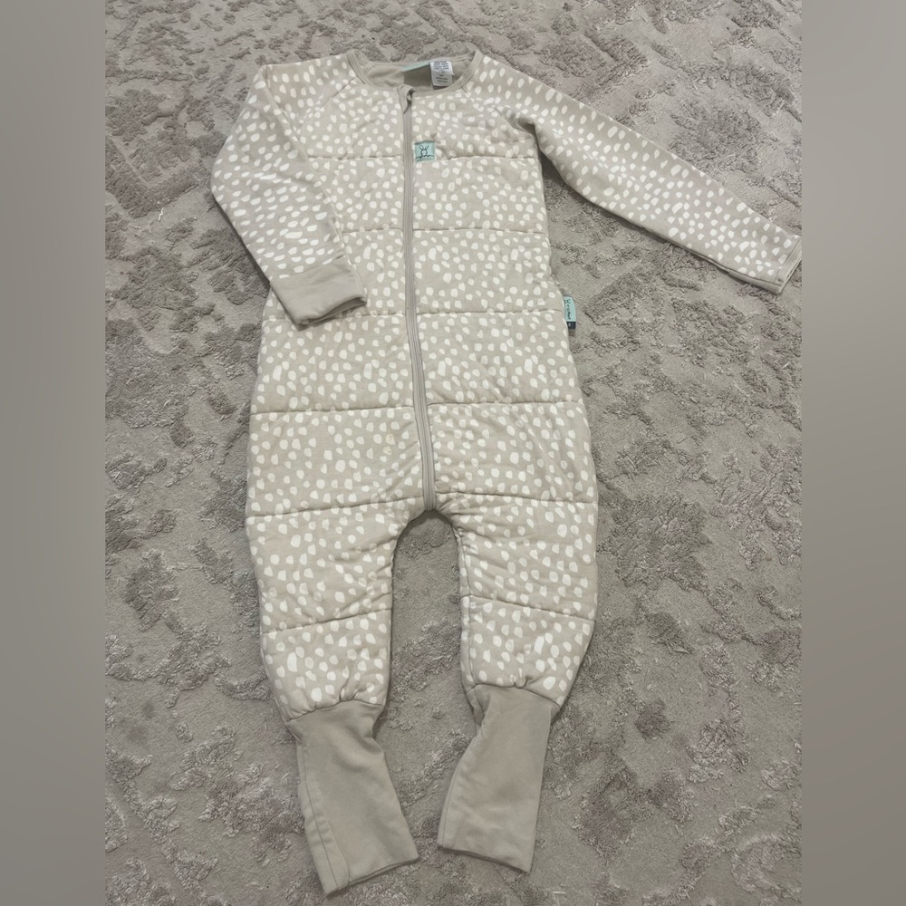 Ergo pouch Australia organic cotton bamboo sleeper Beige Polka Dot Sleepsuit